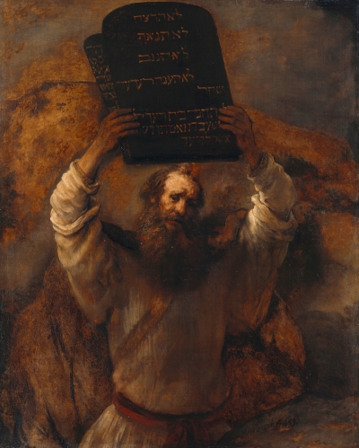 Rembrandt van Rijn (1606–1669: Moses smadrer lovens tavler (1659)