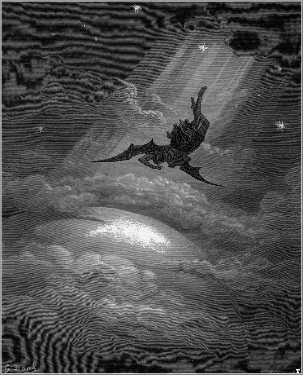 Gustave Doré (1832–1883): Satan stiger ned til Jorden (1866)